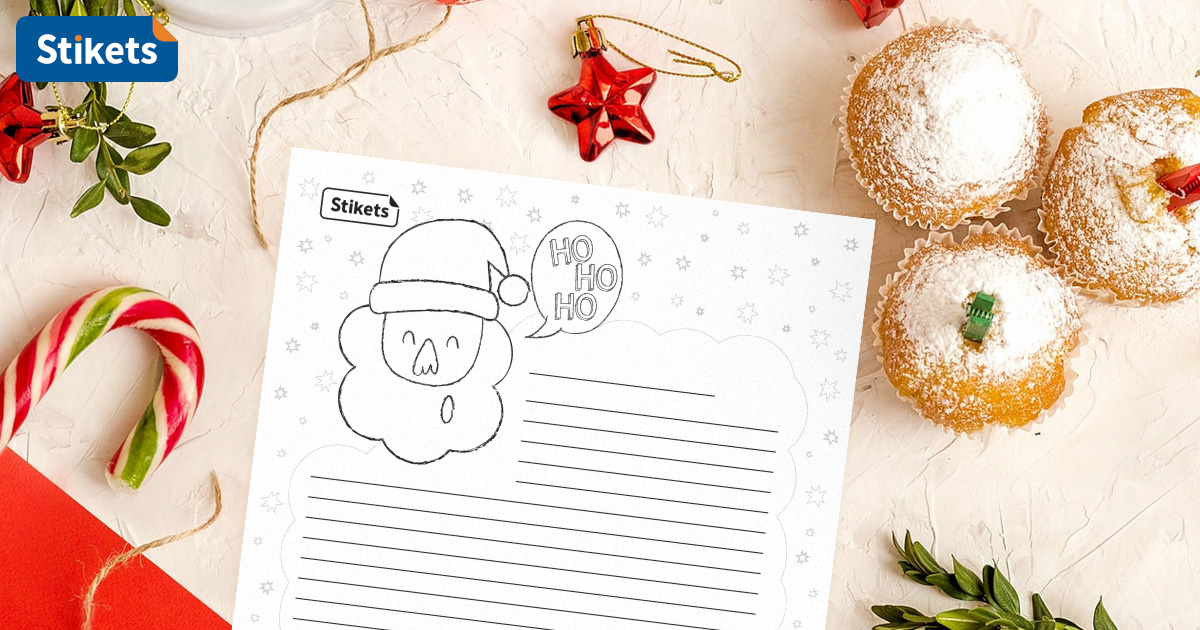 Letter from Santa Claus and Rudolph to write and color - Stikets